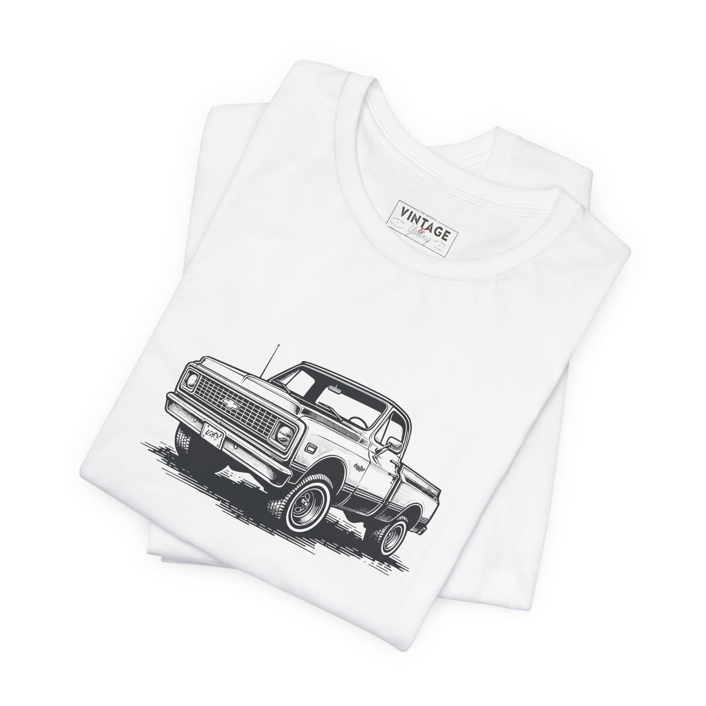 Vintage Square Body Pickup Truck 4x4 Hand-Drawn Style T-Shirt